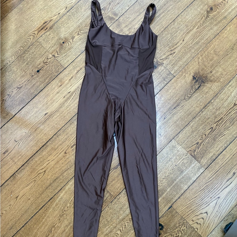 Brown Sleeveless Jumpsuit
